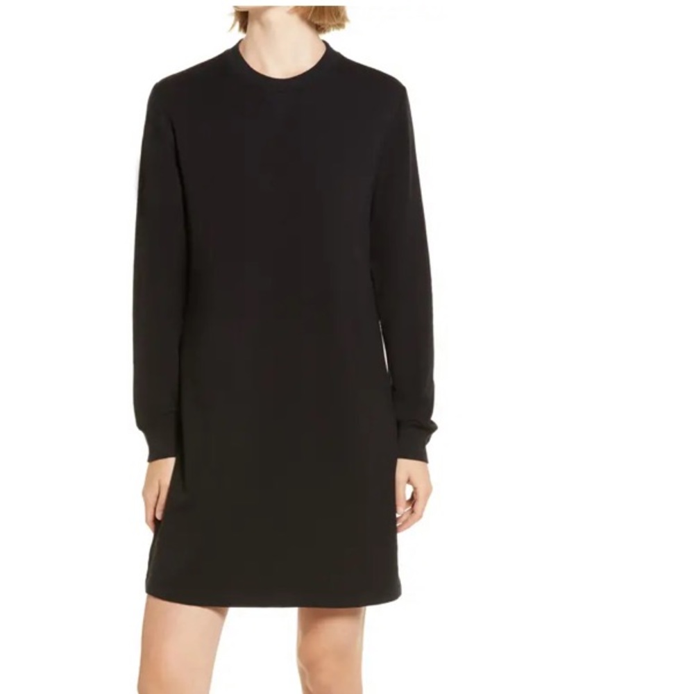 Lou & Grey Black Long Sleeve Sweatshirt Dress XS